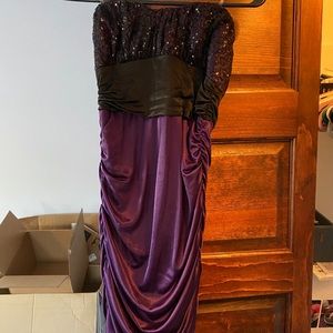 Black and purple mini homecoming dress
